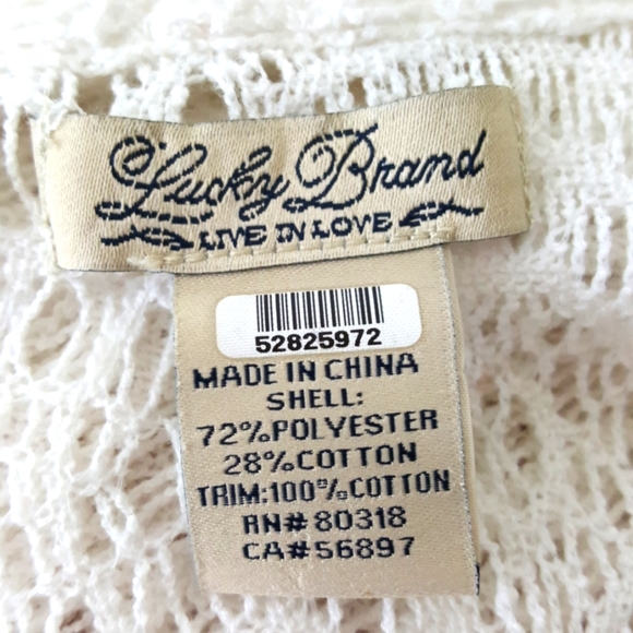 Lucky Brand Eyelet White Knit Top Sz L - Picture 4 of 4